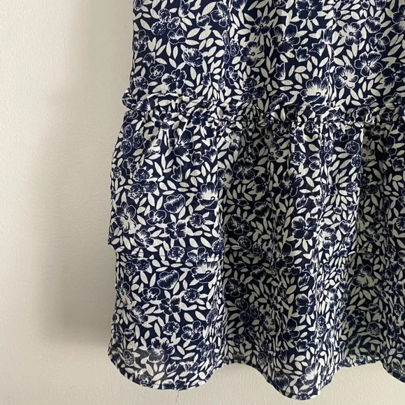 J. Crew Navy and White Floral Ruffle Mini Skirt - Picture 2 of 14